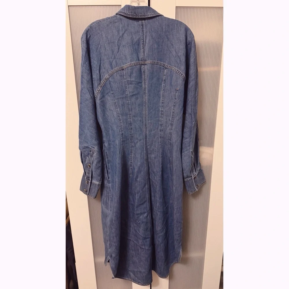 NWT COS Oversized Waisted Denim Shirt Dress Midi Length Size 8 - Picture 11 of 15